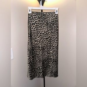 Midi Leopard Print Skirt